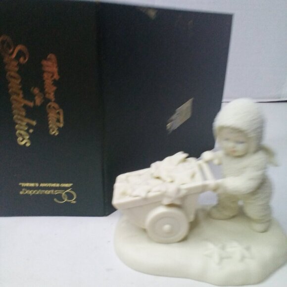 Department 56 Snowbabies There's Another One Figurine Christmas Wheelbarrow - Picture 2 of 13
